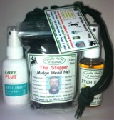  the Full Midge Monty bag -
 2 herbal sprays and a net 